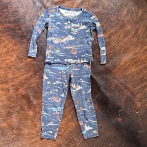 Faherty Kids Navy sea and ski Print Pajama Set